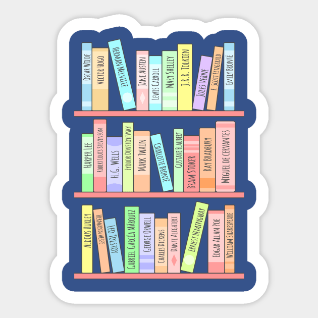 Classics Bookshelf Sticker by sombrasblancas